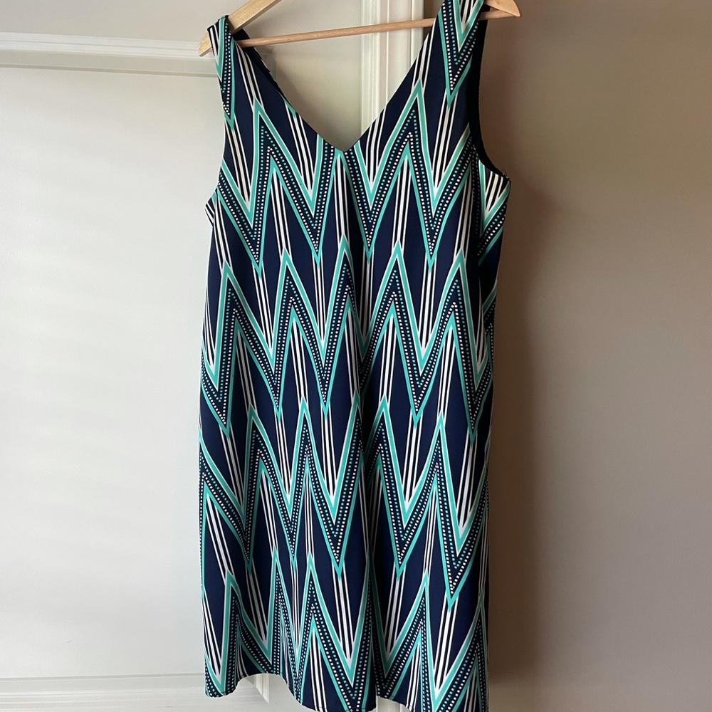 Everly Blue V-Neck Dress - Medium